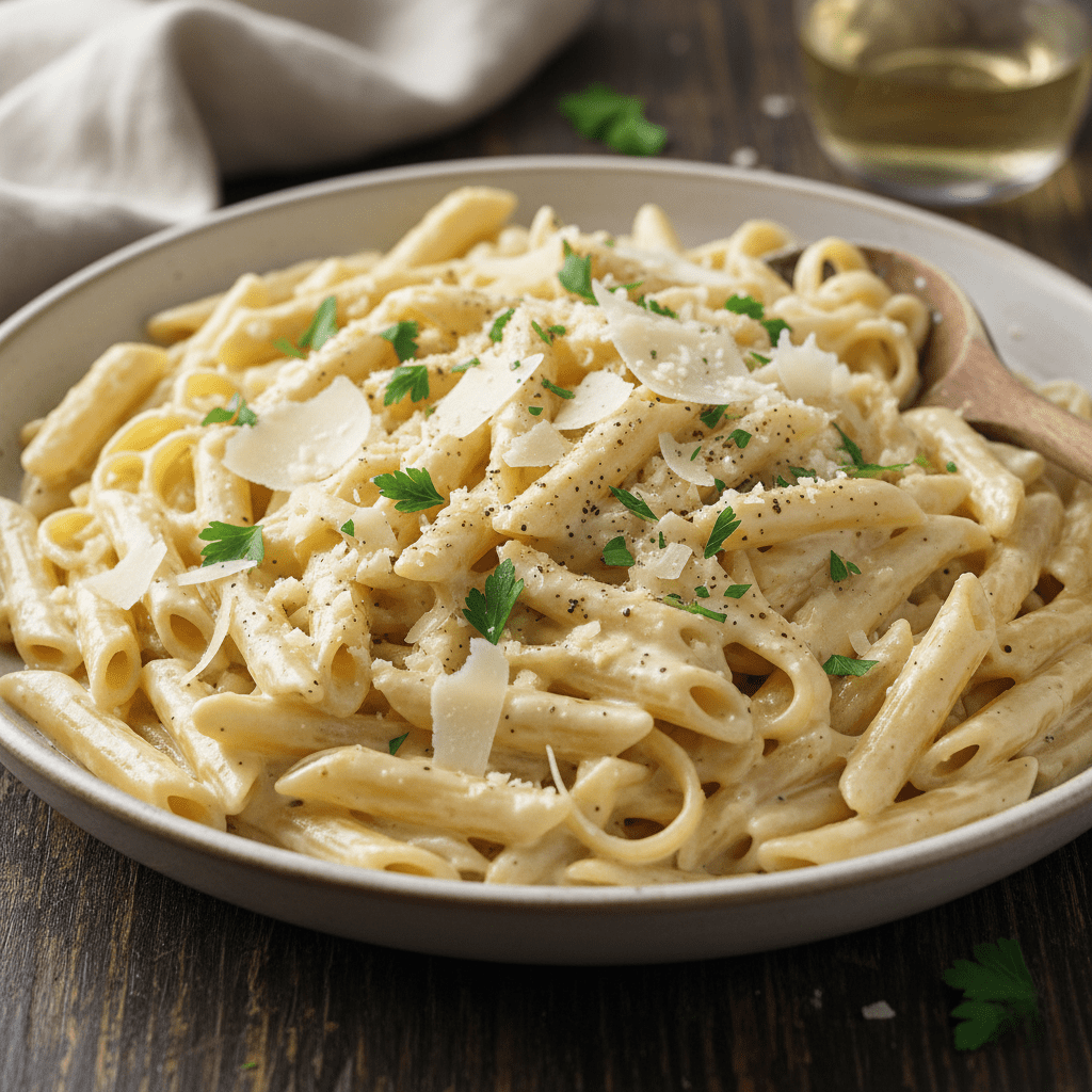 Creamy garlic Parmesan pasta made with butter, garlic, cream, and cheese. An easy homemade dinner recipe ready in just 20 minutes.