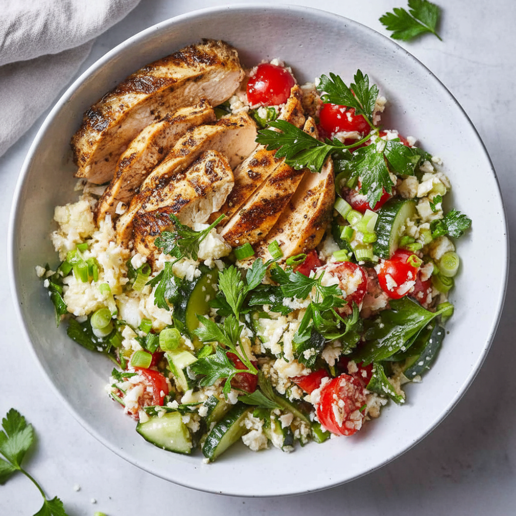 Cauliflower Rice Bowls with Grilled Chicken