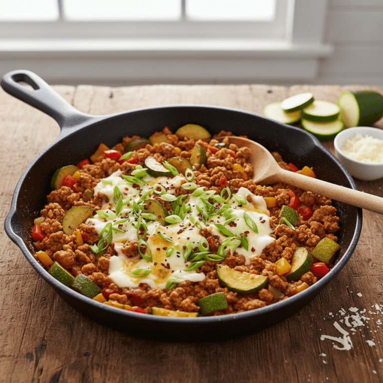 Ground Turkey and Zucchini Skillet – Simple, Garden-Fresh & Ready in 25 Minutes