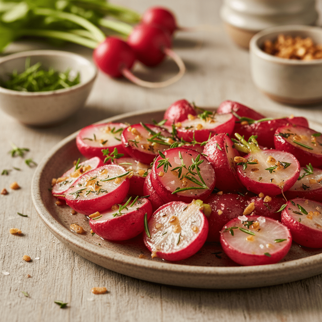 Roasted Radishes with Garlic and Herbs