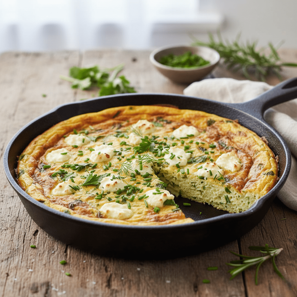 Spring Herb and Goat Cheese Frittata – Easy, Elegant & Naturally Low Carb