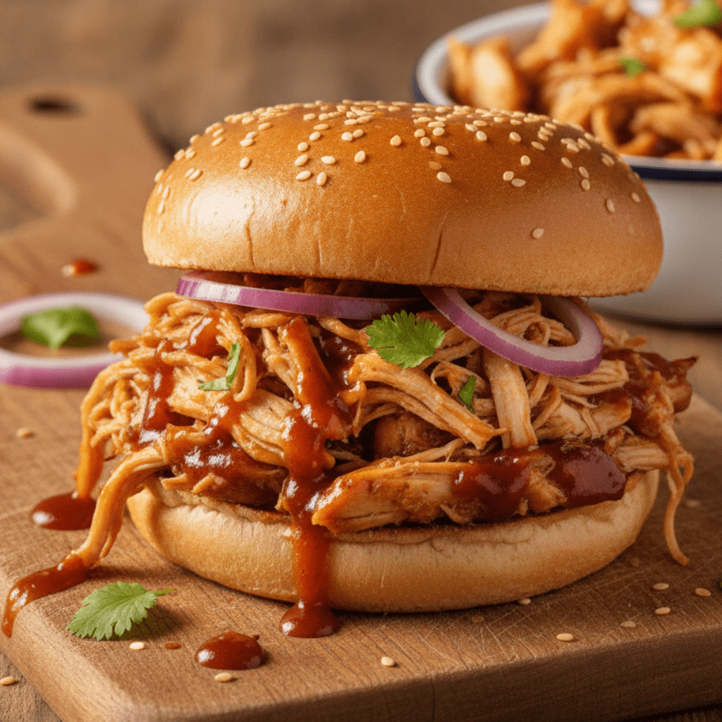 This easy crockpot pulled chicken uses just 4 ingredients and slow cooks all day. The perfect set-it-and-forget-it dinner recipe for busy weeknights.