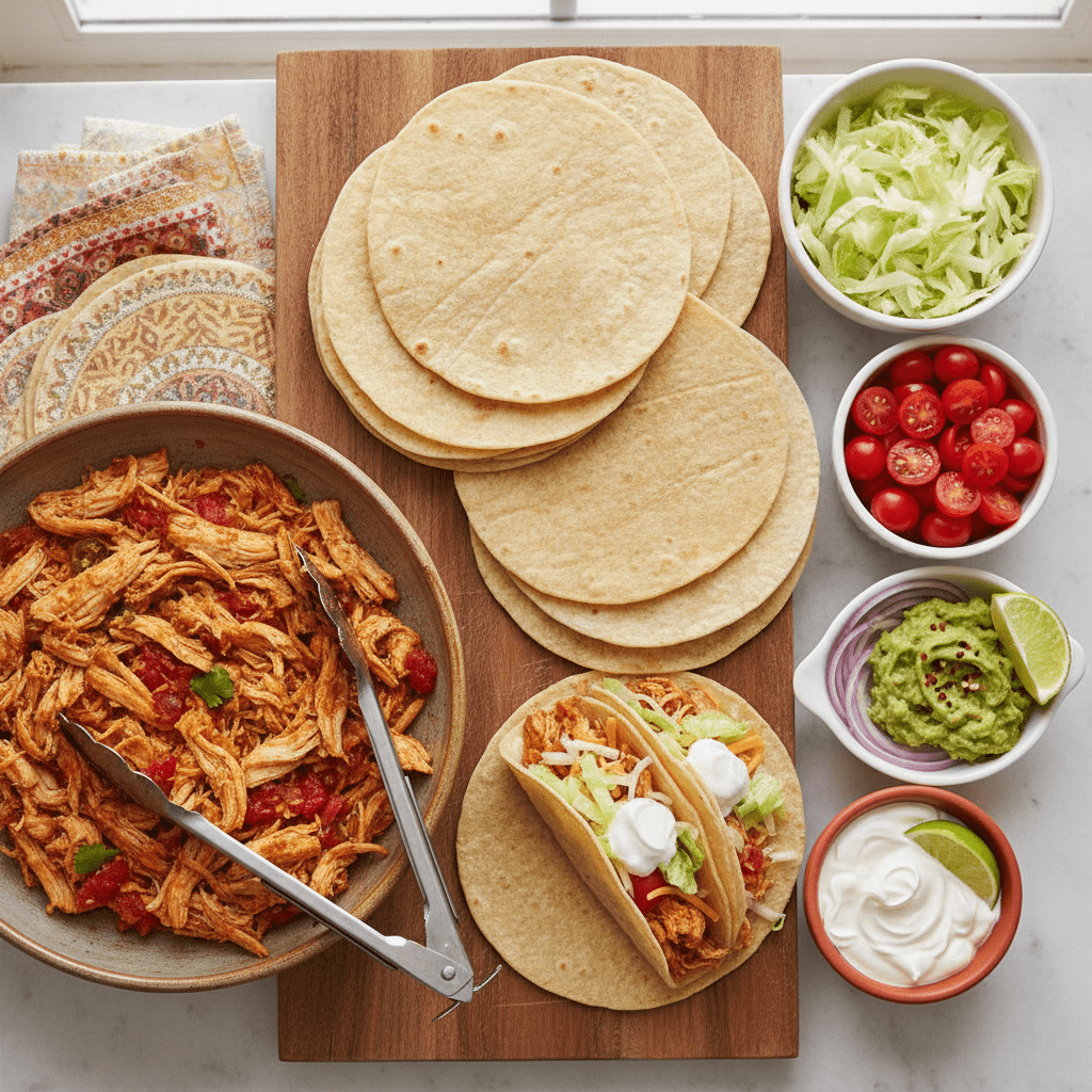 Easy Crockpot Chicken Tacos