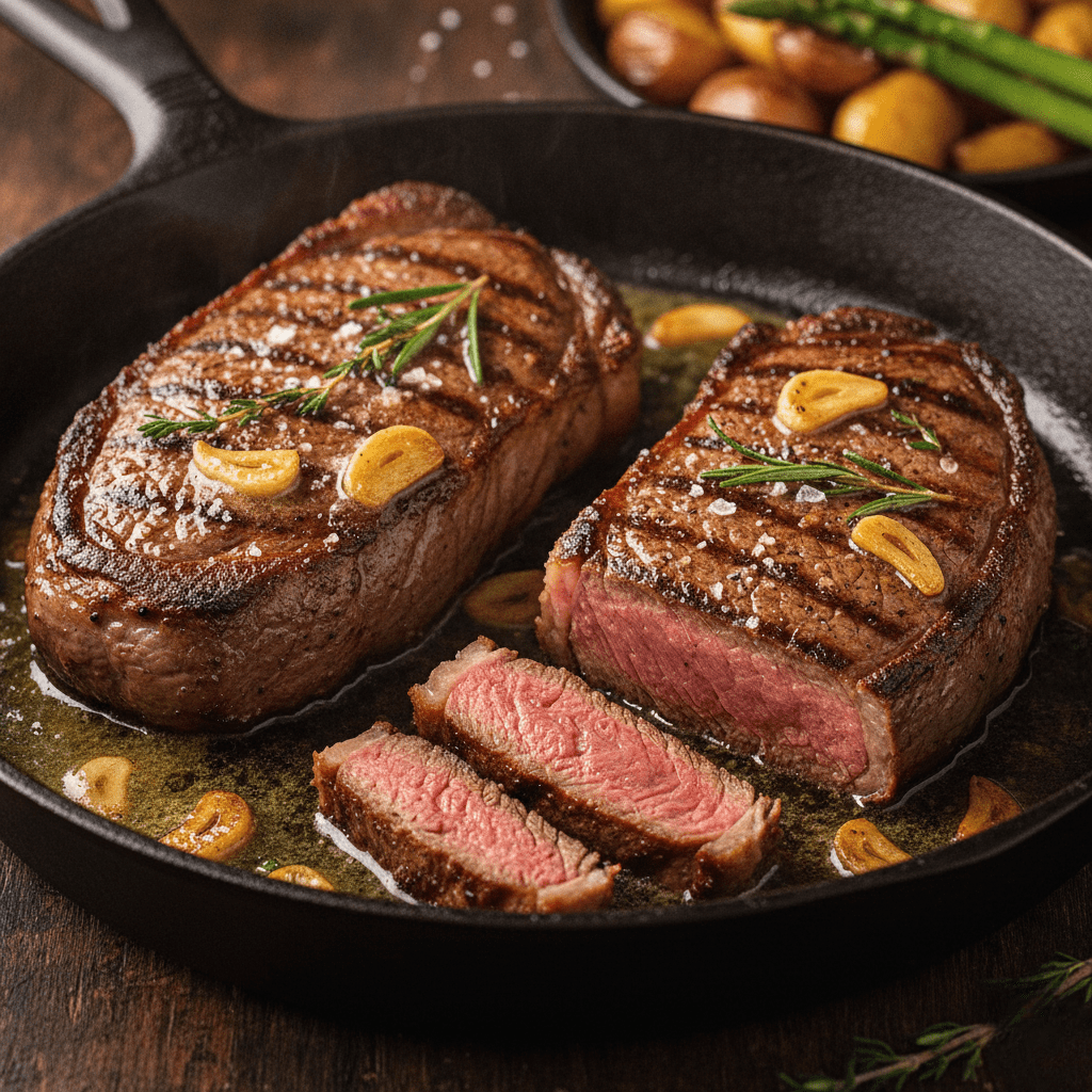 This garlic butter steak dinner is ready in 25 minutes — juicy, flavorful, and low-carb. The perfect easy steak dinner idea for any weeknight.